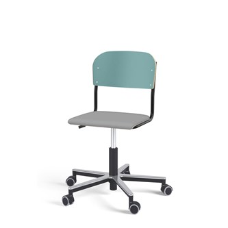 Matte FSC stol gas Alu hjul lille sæde sort stel