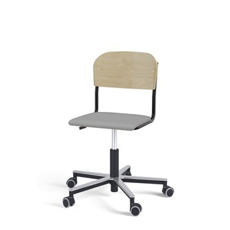 Matte FSC stol gas Alu hjul lille sæde sort stel