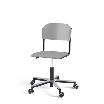 Matte FSC stol gas Alu hjul lille sæde sort stel