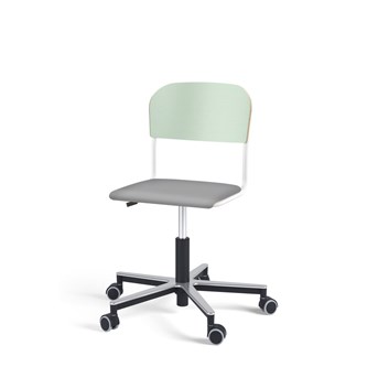 Matte FSC stol gas Alu hjul lille sæde hvidt stel