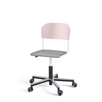 Matte FSC stol gas Alu hjul lille sæde hvidt stel