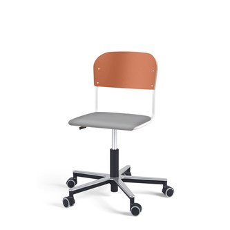 Matte FSC stol gas Alu hjul lille sæde hvidt stel