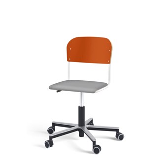 Matte FSC stol gas Alu hjul lille sæde hvidt stel