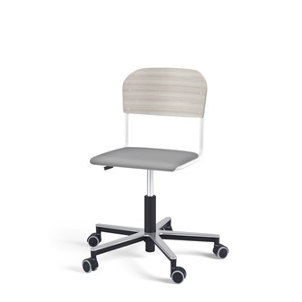 Matte FSC stol gas Alu hjul lille sæde hvidt stel