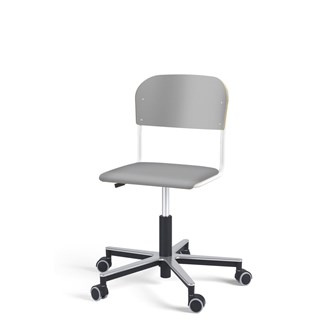 Matte FSC stol gas Alu hjul lille sæde hvidt stel