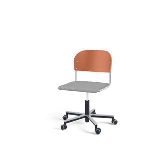 Matte FSC stol gas Alu hjul stort sæde sølv stel