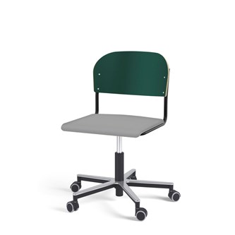 Matte FSC stol gas Alu hjul stort sæde sort stel