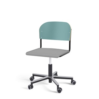 Matte FSC stol gas Alu hjul stort sæde sort stel