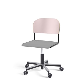 Matte FSC stol gas Alu hjul stort sæde sort stel