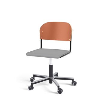 Matte FSC stol gas Alu hjul stort sæde sort stel