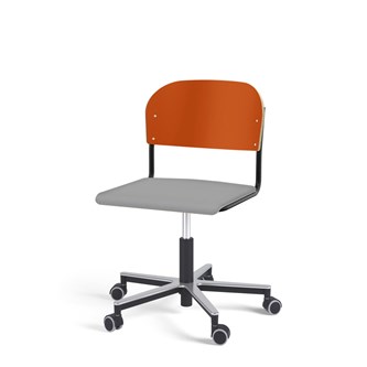 Matte FSC stol gas Alu hjul stort sæde sort stel