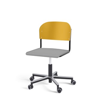 Matte FSC stol gas Alu hjul stort sæde sort stel