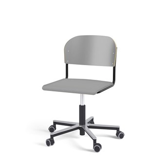 Matte FSC stol gas Alu hjul stort sæde sort stel