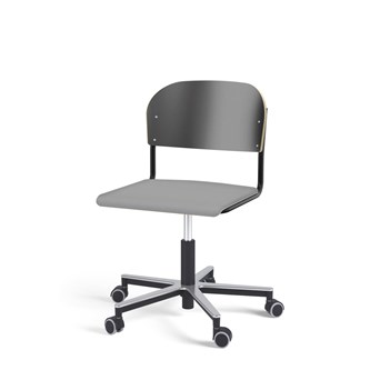 Matte FSC stol gas Alu hjul stort sæde sort stel