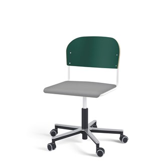 Matte FSC stol gas Alu hjul stort sæde hvidt stel