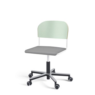 Matte FSC stol gas Alu hjul stort sæde hvidt stel