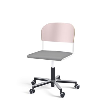 Matte FSC stol gas Alu hjul stort sæde hvidt stel