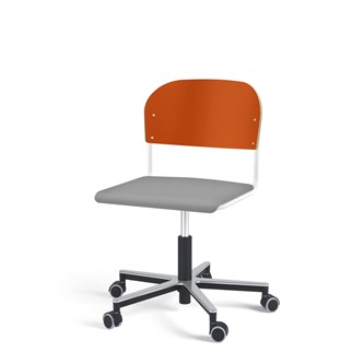 Matte FSC stol gas Alu hjul stort sæde hvidt stel