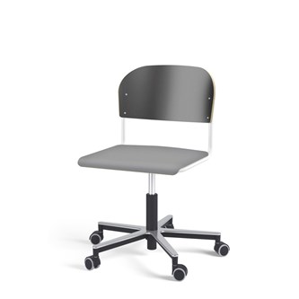 Matte FSC stol gas Alu hjul stort sæde hvidt stel