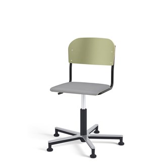 Matte FSC stol gas Alu m/glidefødder lille sæde sort stel