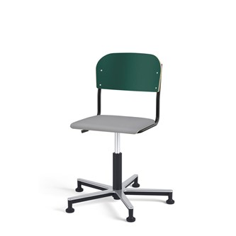 Matte FSC stol gas Alu m/glidefødder lille sæde sort stel