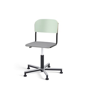 Matte FSC stol gas Alu m/glidefødder lille sæde sort stel