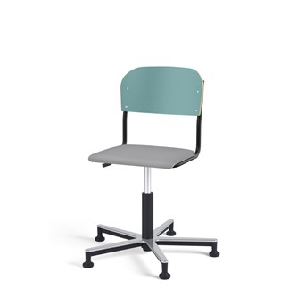 Matte FSC stol gas Alu m/glidefødder lille sæde sort stel