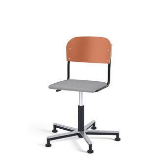 Matte FSC stol gas Alu m/glidefødder lille sæde sort stel