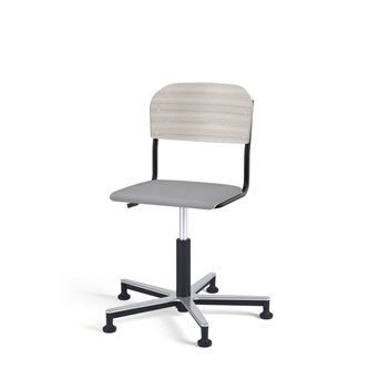 Matte FSC stol gas Alu m/glidefødder lille sæde sort stel