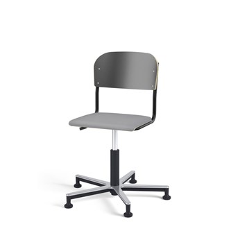 Matte FSC stol gas Alu m/glidefødder lille sæde sort stel