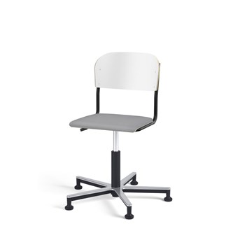 Matte FSC stol gas Alu m/glidefødder lille sæde sort stel