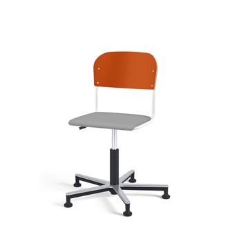 Matte FSC stol gas Alu m/glidefødder lille sæde hvidt stel