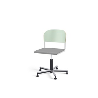 Matte FSC stol gas Alu m/glidefødder stort sæde sølv stel