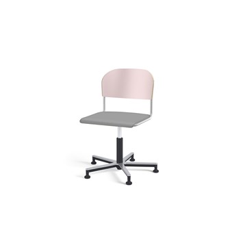 Matte FSC stol gas Alu m/glidefødder stort sæde sølv stel