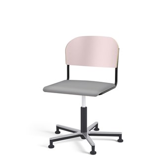 Matte FSC stol gas Alu m/glidefødder stort sæde sort stel