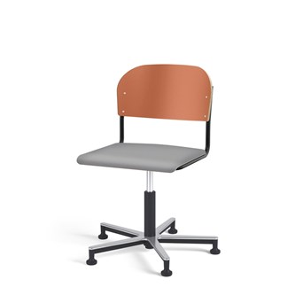 Matte FSC stol gas Alu m/glidefødder stort sæde sort stel