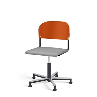 Matte FSC stol gas Alu m/glidefødder stort sæde sort stel