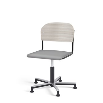 Matte FSC stol gas Alu m/glidefødder stort sæde sort stel