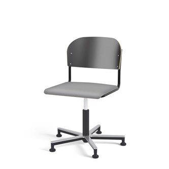 Matte FSC stol gas Alu m/glidefødder stort sæde sort stel