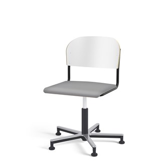 Matte FSC stol gas Alu m/glidefødder stort sæde sort stel