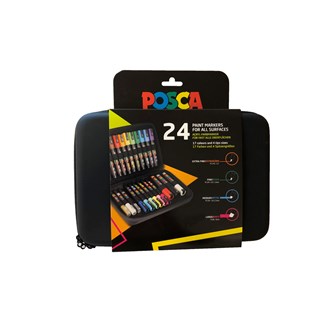Uni Posca tuscher 24 stk. i gummietui
