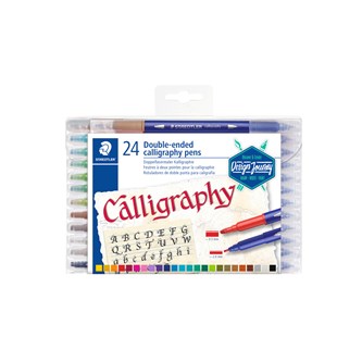 Kalligrafituscher Staedtler dobbeltsidede, 24-pak