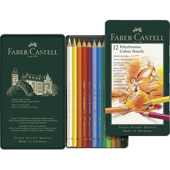 Faber Castell Polychromos farveblyanter 12 stk.