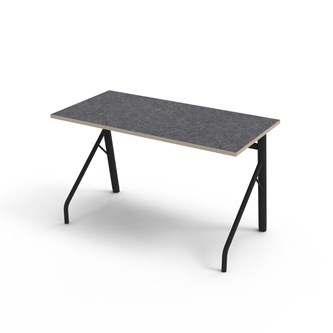 Altudo bord akustik linoleum 120x60xH72 cm sort stel