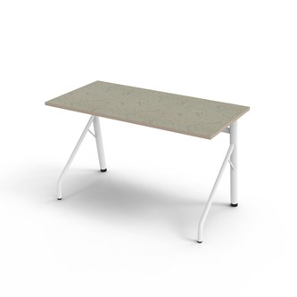 Altudo bord akustik linoleum 120x60xH72 cm hvidt stel