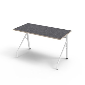 Altudo bord akustik linoleum 120x60xH72 cm hvidt stel