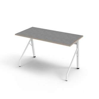 Altudo bord akustik linoleum 120x60xH72 cm hvidt stel
