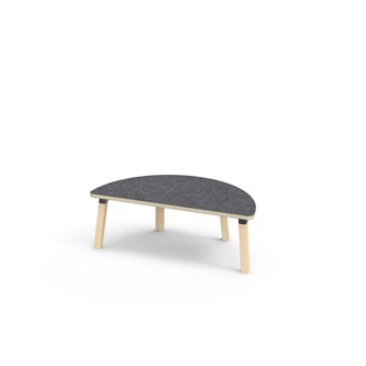 Helmi bord linoleum halvrunt 120-60 cm sort manchet
