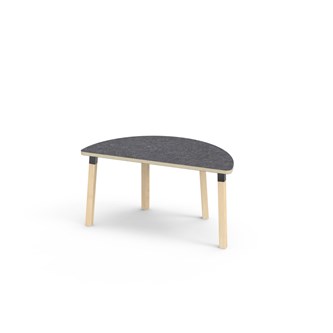 Helmi bord linoleum halvrunt 120-60 cm sort manchet