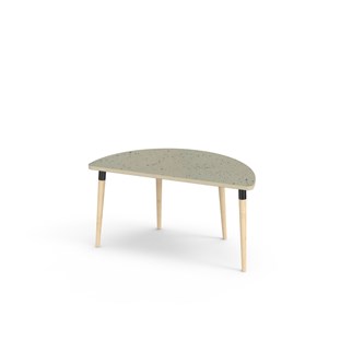 My bord linoleum halvrundt 120-60 cm sort manchet